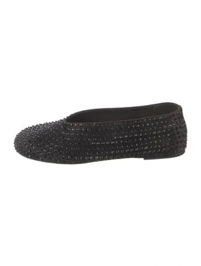 Pre-owned Khaite Satin Patterned Mules In Black