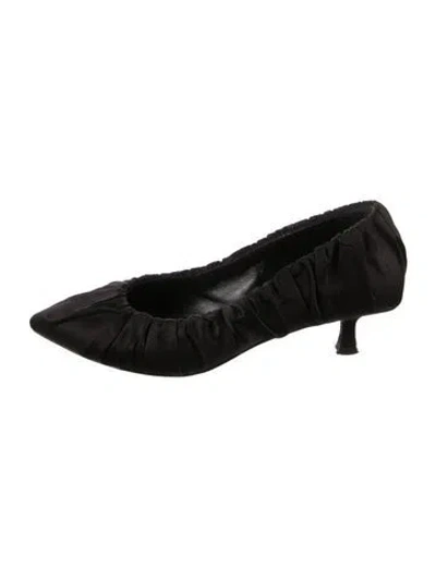 Pre-owned Khaite Satin Pleated Accents Pumps In Black