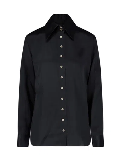Khaite Satin Shirt "ivy" In Black