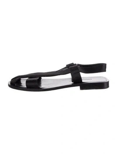 Pre-owned Khaite Satin Slingback Flats In Black