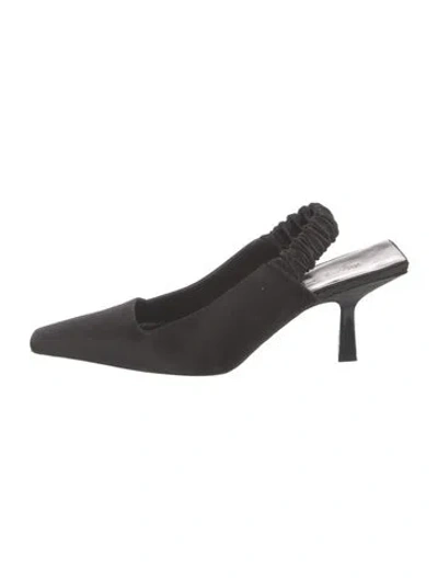 Pre-owned Khaite Satin Slingback Pumps In Black
