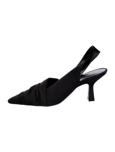 Pre-owned Khaite Satin Slingback Pumps In Black