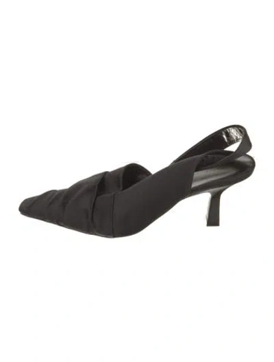 Pre-owned Khaite Satin Slingback Pumps In Black