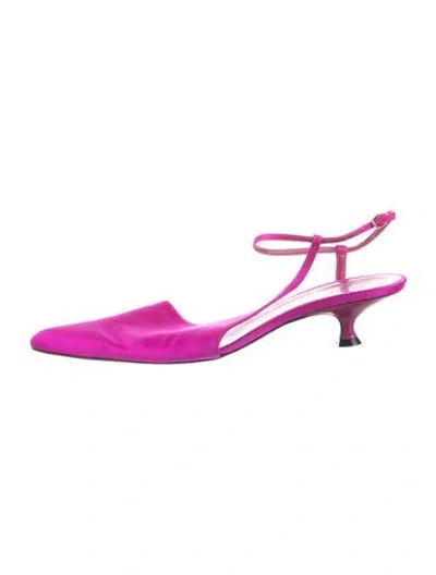 Pre-owned Khaite Satin Slingback Pumps In Pink