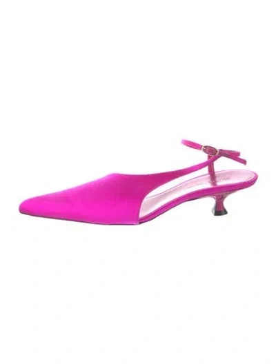 Pre-owned Khaite Satin Slingback Pumps In Pink