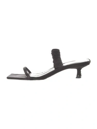Pre-owned Khaite Satin Slingback Sandals In Black