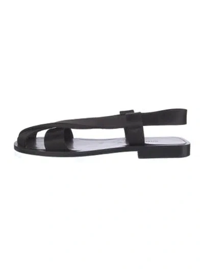 Pre-owned Khaite Satin Slingback Sandals In Black