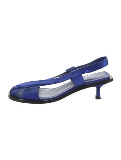 Pre-owned Khaite Satin Slingback Sandals In Blue