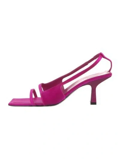 Pre-owned Khaite Satin Slingback Sandals In Pink