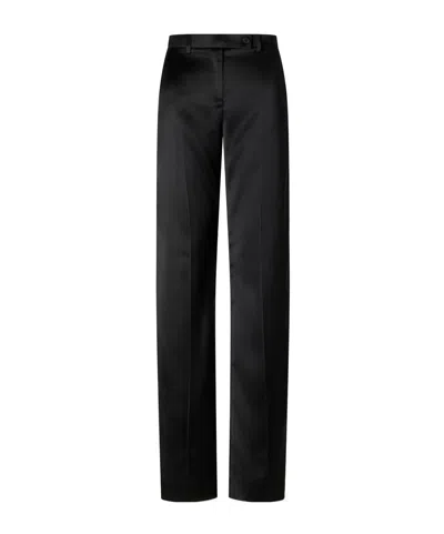 Khaite Satin Straight-leg Pants In Black