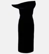Khaite Sato One-shoulder Velvet Midi Dress In Black