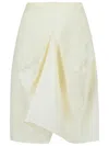 Khaite Sawyer White Silk Skirt In Cream