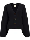 Khaite Scarlet Knitted Cardigan In Blue