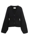 Khaite Scarlet Knitted Cardigan In Blue