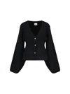 Khaite Scarlet Cashmere Cropped Cardigan In Black
