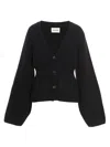 Khaite Scarlet Flared-sleeve Cashmere Cardigan In Black