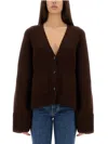 Khaite Scarlet Cashmere Cardigan In Brown