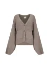Khaite Scarlet Cashmere-blend Cardigan In Brown
