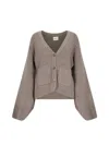 Khaite Scarlet Cashmere-blend Cardigan In Brown