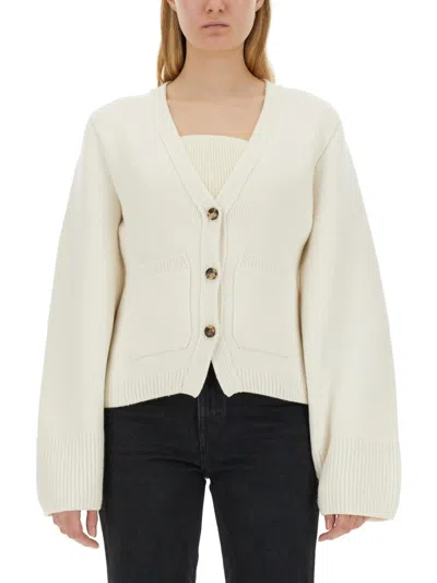 Khaite Scarlet Cashmere Cardigan In White