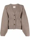 Khaite Scarlet Cashmere-blend Cardigan In Brown