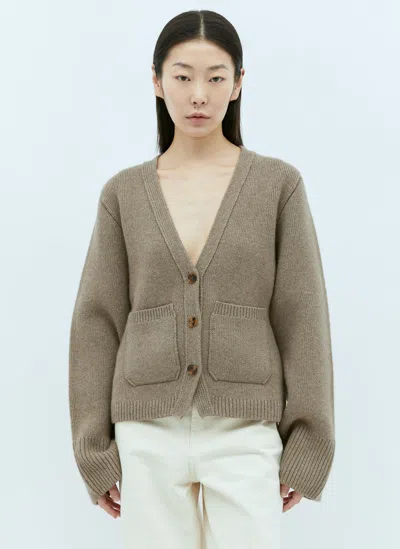 Khaite Scarlet Cashmere Cardigan In Beige