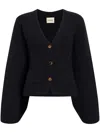 Khaite Scarlet Cashmere Cropped Cardigan In Blue