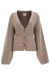 Khaite Scarlet Cashmere-blend Cardigan In Brown