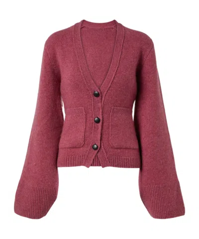 Khaite Scarlet Cashmere Cardigan In Burgundy