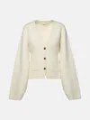 Khaite 'scarlet' Ivory Cashmere Cardigan In Cream