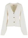 Khaite The Scarlet Cashmere Cardigan In White
