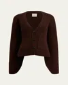 Khaite Scarlet Cashmere Cardigan In Rosewood