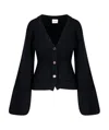 Khaite Scarlet Knitted Cardigan In Blue