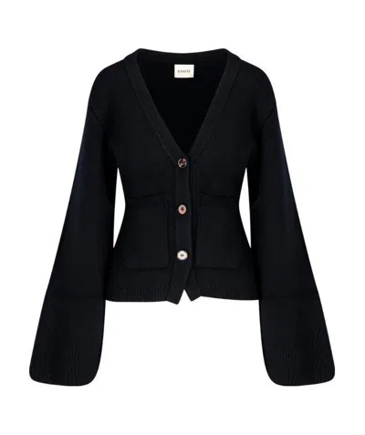 KHAITE KHAITE SCARLETT V-NECK KNITTED CARDIGAN