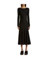 Khaite Scoop-back Virgin-wool Midi Dress In Black