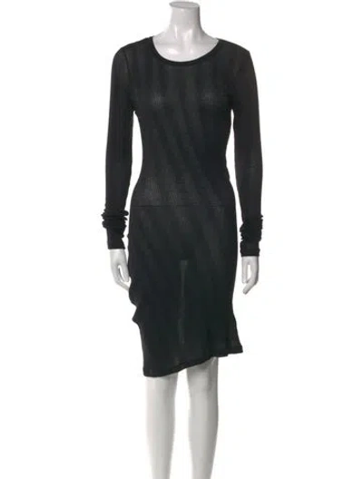 Pre-owned Khaite Scoop Neck Knee-length Dress In Black