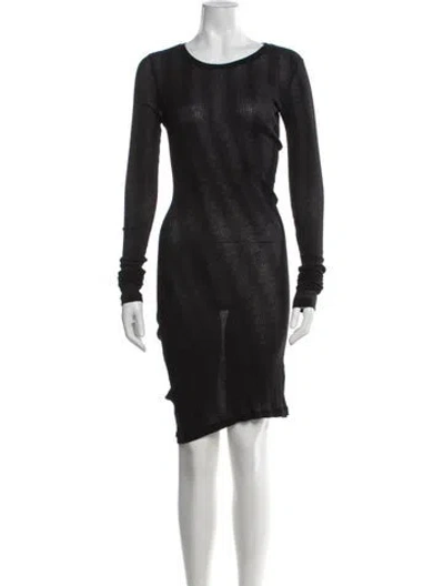 Pre-owned Khaite Scoop Neck Knee-length Dress In Gray