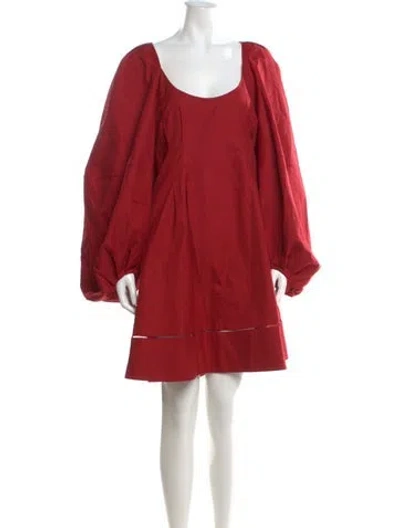 Pre-owned Khaite Scoop Neck Knee-length Dress In Red