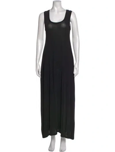 Pre-owned Khaite Scoop Neck Long Dress In Black