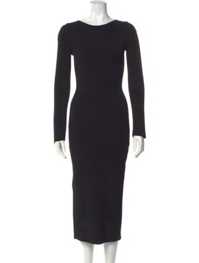 Pre-owned Khaite Scoop Neck Long Dress In Black
