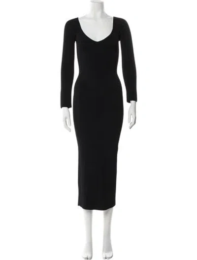 Pre-owned Khaite Scoop Neck Long Dress In Black