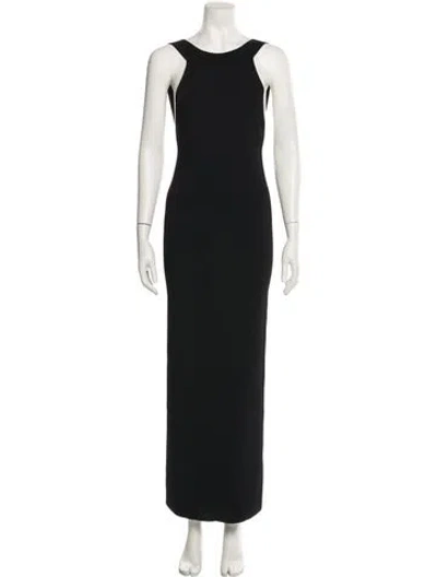 Pre-owned Khaite Scoop Neck Long Dress In Black
