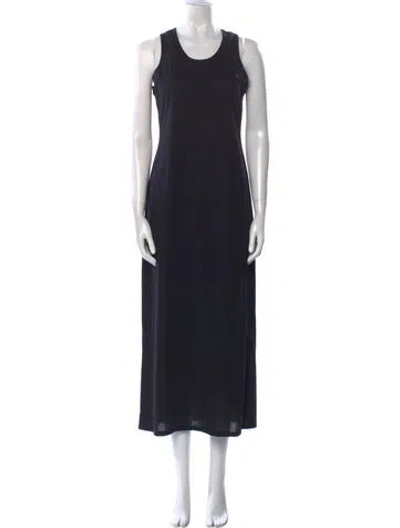 Pre-owned Khaite Scoop Neck Long Dress In Blue