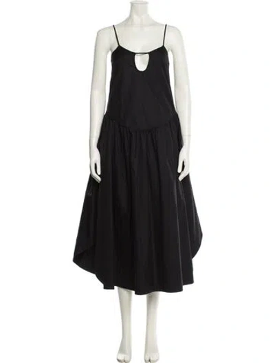 Pre-owned Khaite Scoop Neck Long Dress In Blue