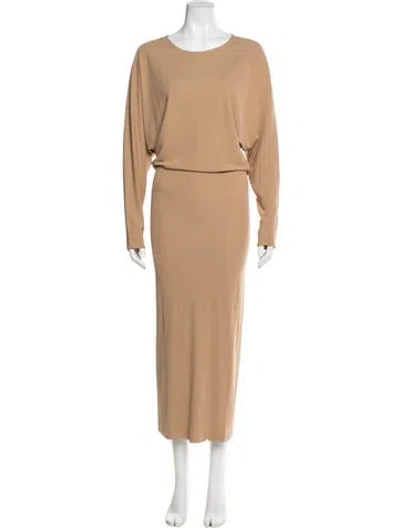 Pre-owned Khaite Scoop Neck Long Dress In Neutral