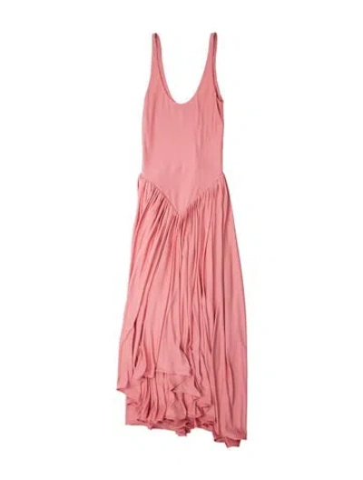 Pre-owned Khaite Scoop Neck Long Dress In Pink