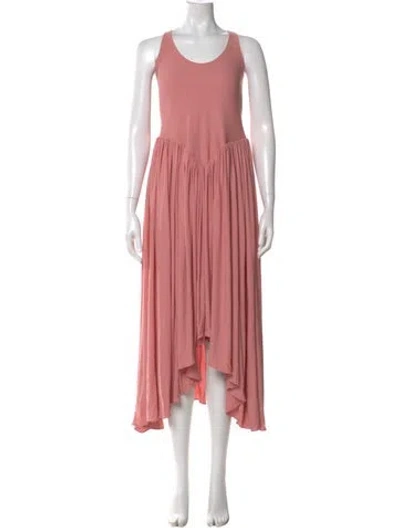 Pre-owned Khaite Scoop Neck Long Dress In Pink