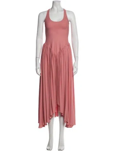 Pre-owned Khaite Scoop Neck Long Dress In Pink