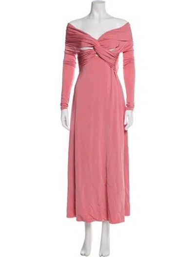 Pre-owned Khaite Scoop Neck Long Dress W/ Tags In Pink