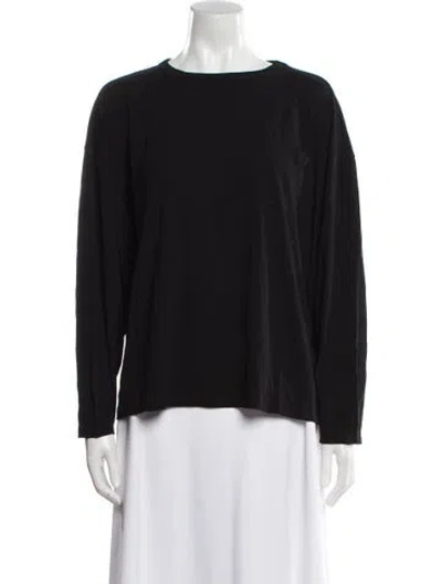 Pre-owned Khaite Scoop Neck Long Sleeve Sweatshirt In Black
